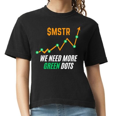 $Mstr We Need More Green Dots Microstrategy Bitcoin Comfort Colors Boxy T-Shirt