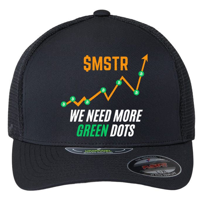 $Mstr We Need More Green Dots Microstrategy Bitcoin Flexfit Unipanel Trucker Cap