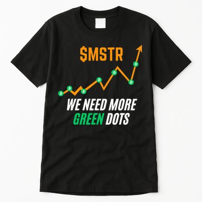 $Mstr We Need More Green Dots Microstrategy Bitcoin Tall T-Shirt