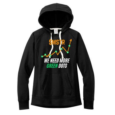 $Mstr We Need More Green Dots Microstrategy Bitcoin Women's Fleece Hoodie