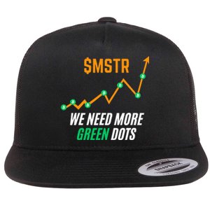 $Mstr We Need More Green Dots Microstrategy Bitcoin Flat Bill Trucker Hat