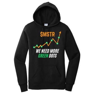 $Mstr We Need More Green Dots Microstrategy Bitcoin Women's Pullover Hoodie