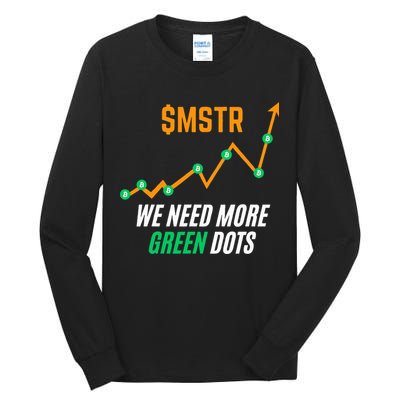 $Mstr We Need More Green Dots Microstrategy Bitcoin Tall Long Sleeve T-Shirt