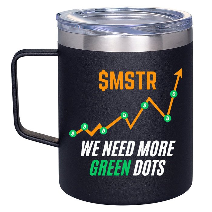 $Mstr We Need More Green Dots Microstrategy Bitcoin 12oz Stainless Steel Coffee Mug