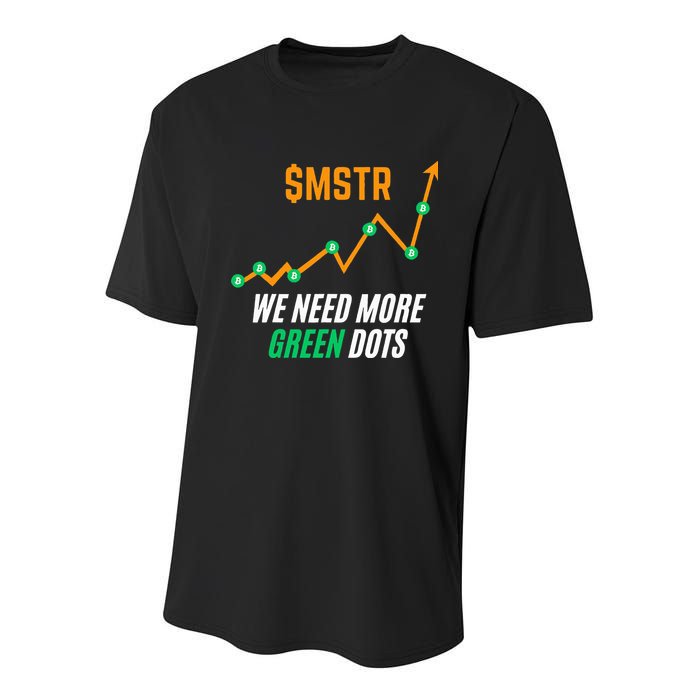 $Mstr We Need More Green Dots Microstrategy Bitcoin Youth Performance Sprint T-Shirt