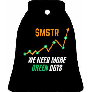 $Mstr We Need More Green Dots Microstrategy Bitcoin Ceramic Bell Ornament