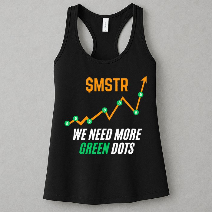 $Mstr We Need More Green Dots Microstrategy Bitcoin Womens Tank Top
