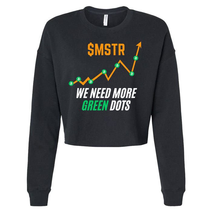 $Mstr We Need More Green Dots Microstrategy Bitcoin Cropped Pullover Crew