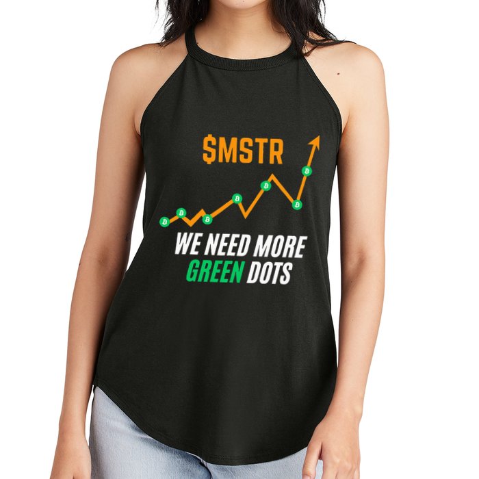 $Mstr We Need More Green Dots Microstrategy Bitcoin Women's Perfect Tri Rocker Tank