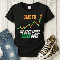 $Mstr We Need More Green Dots Microstrategy Bitcoin Womens T-Shirt