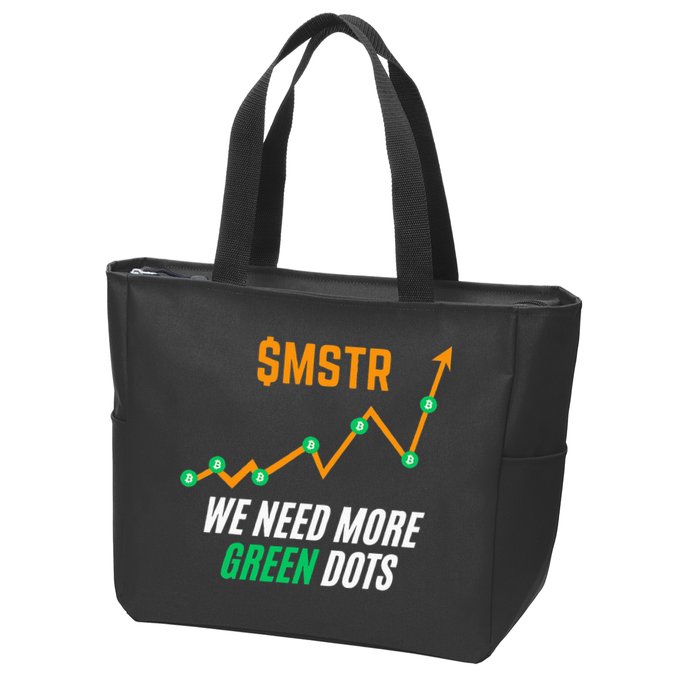 $Mstr We Need More Green Dots Microstrategy Bitcoin Zip Tote Bag