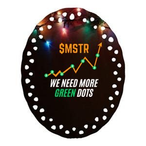 $Mstr We Need More Green Dots Microstrategy Bitcoin Ceramic Oval Ornament