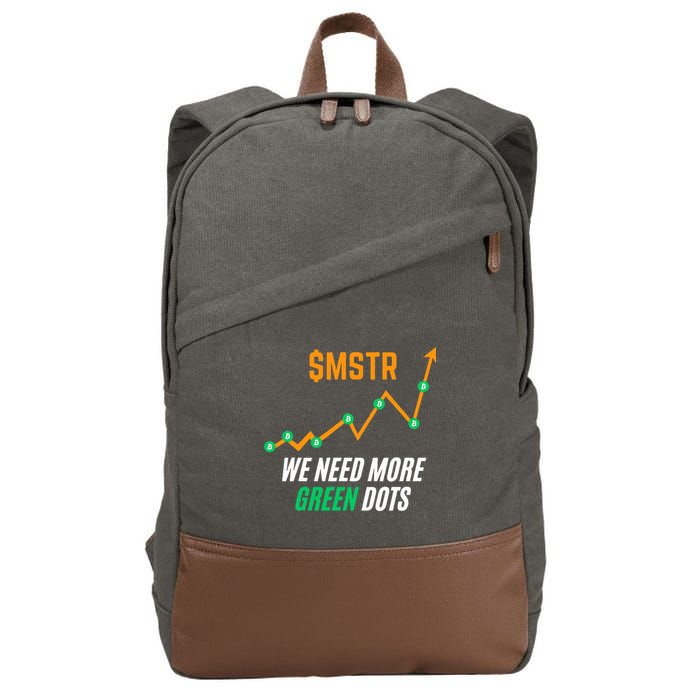 $Mstr We Need More Green Dots Microstrategy Bitcoin Cotton Canvas Backpack