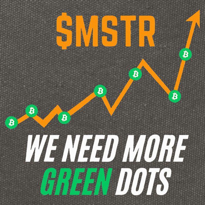 $Mstr We Need More Green Dots Microstrategy Bitcoin Cotton Canvas Backpack