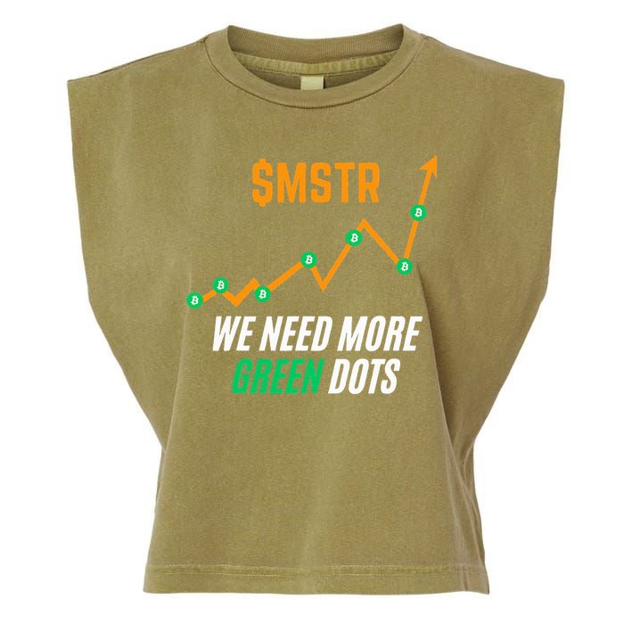 $Mstr We Need More Green Dots Microstrategy Bitcoin Garment-Dyed Women's Muscle Tee