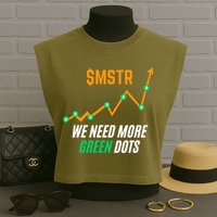 $Mstr We Need More Green Dots Microstrategy Bitcoin Garment-Dyed Women's Muscle Tee