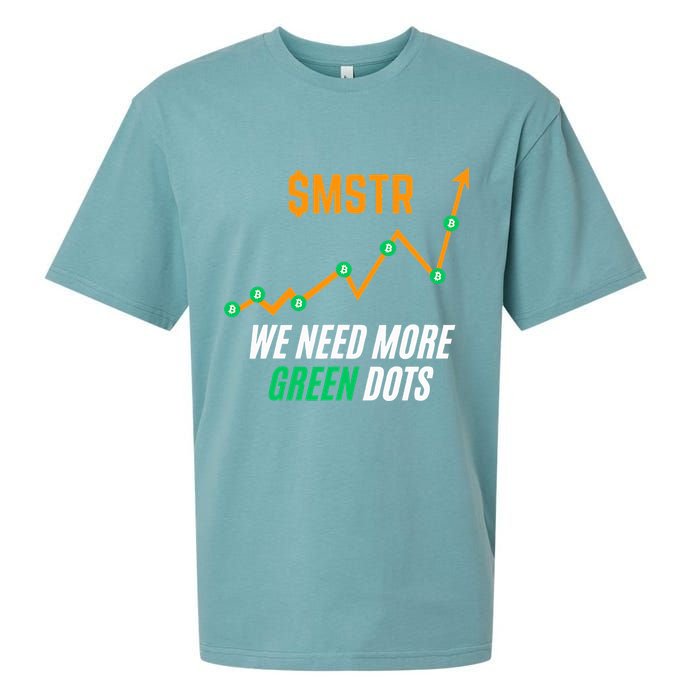 $Mstr We Need More Green Dots Microstrategy Bitcoin Sueded Cloud Jersey T-Shirt