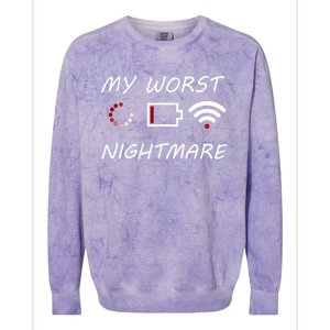 My Worst Nightmare Funny Funny Gift Gamer Cute Gift Colorblast Crewneck Sweatshirt