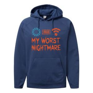 My Worst Nightmare Funny Funny Gift For Gamers Funny Gift Performance Fleece Hoodie