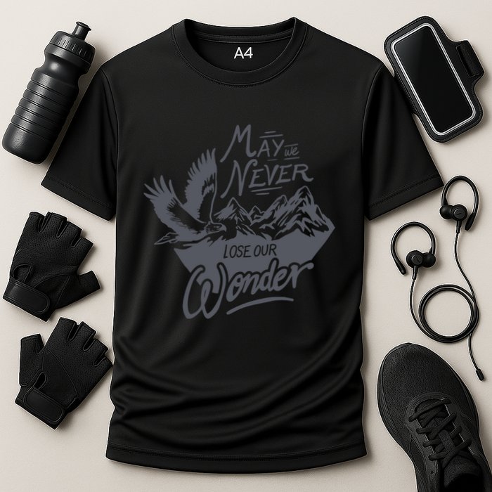 May We Never Lose Our Wonder Nature Cooling Performance Crew T-Shirt
