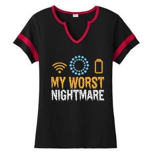 My Worst Nightmare Funny Funny Gift For Gamers Gift Ladies Halftime Notch Neck Tee