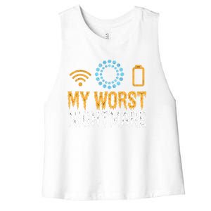 My Worst Nightmare Funny Funny Gift For Gamers Gift Women's Racerback Cropped Tank