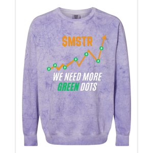 $Mstr We Need More Green Dots Microstrategy Bitcoin Colorblast Crewneck Sweatshirt