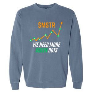 $Mstr We Need More Green Dots Microstrategy Bitcoin Garment-Dyed Sweatshirt