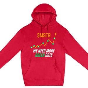 $Mstr We Need More Green Dots Microstrategy Bitcoin Premium Pullover Hoodie