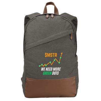 $Mstr We Need More Green Dots Microstrategy Bitcoin Cotton Canvas Backpack