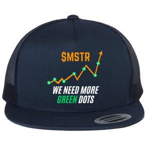 $Mstr We Need More Green Dots Microstrategy Bitcoin Flat Bill Trucker Hat