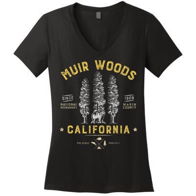 Muir Woods National Monument California Redwood Park Women's V-Neck T-Shirt
