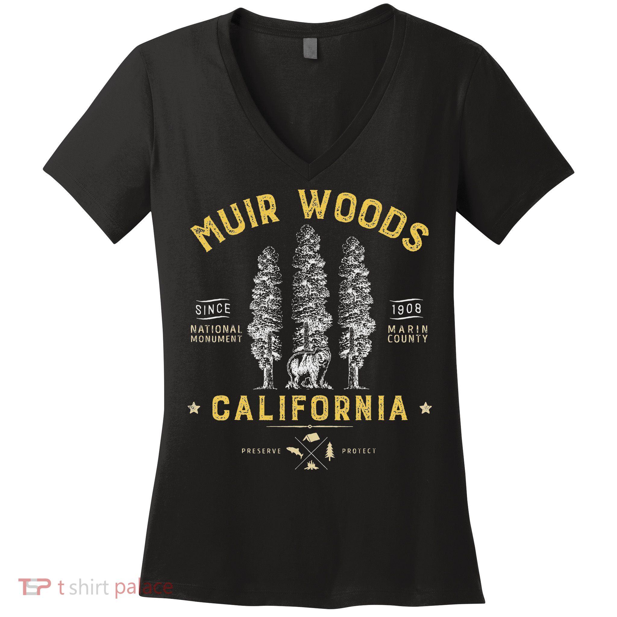 Muir Woods National Monument California Redwood Park Women's V-Neck T-Shirt