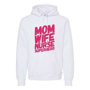 Mom Wife Nurse Superhero Cute Mother Nurse Fitted Scoop Mother's Day Premium Hoodie