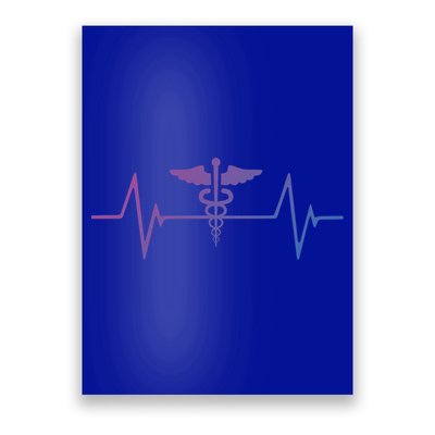 Medical Worker Nurse Heartbeat Gift Poster