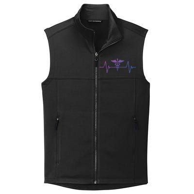 Medical Worker Nurse Heartbeat Gift Collective Smooth Fleece Vest