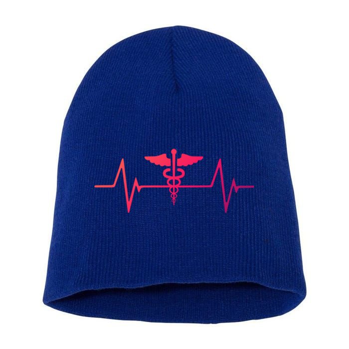 Medical Worker Nurse Heartbeat Gift Short Acrylic Beanie