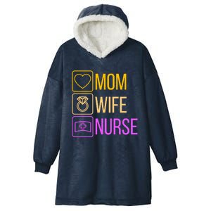 Mom Wife Nurse I Super Nurse Cool Gift Hooded Wearable Blanket