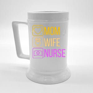 Mom Wife Nurse I Super Nurse Cool Gift Beer Stein