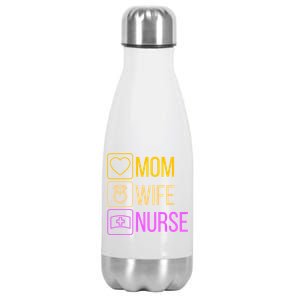 Mom Wife Nurse I Super Nurse Cool Gift Stainless Steel Insulated Water Bottle