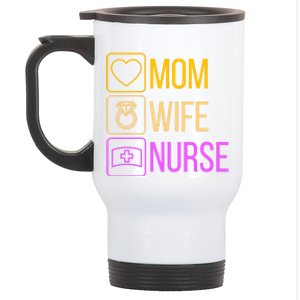 Mom Wife Nurse I Super Nurse Cool Gift Stainless Steel Travel Mug