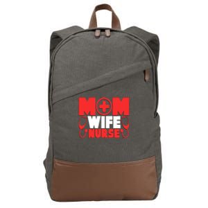 Mom Wife Nurse Graphic S Gift Cotton Canvas Backpack