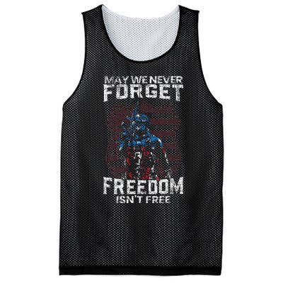 May We Never Forget Freedom IsnT Free Usa Flag Memorial Day Mesh Reversible Basketball Jersey Tank