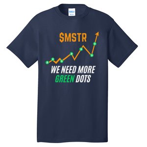 $Mstr We Need More Green Dots Microstrategy Bitcoin Tall T-Shirt