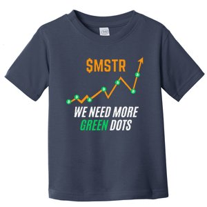 $Mstr We Need More Green Dots Microstrategy Bitcoin Toddler T-Shirt