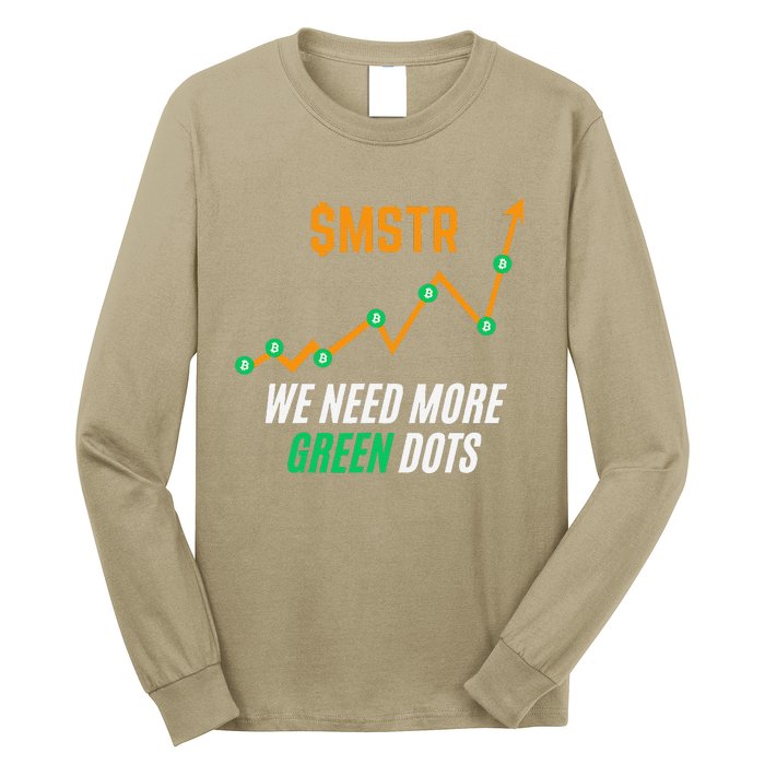 $Mstr We Need More Green Dots Microstrategy Bitcoin Long Sleeve Shirt