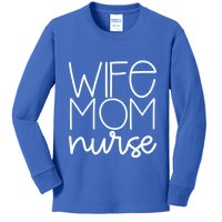 Mom Wife Nurse Hero Tee Gift Kids Long Sleeve Shirt