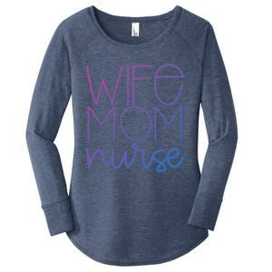 Mom Wife Nurse Hero Tee Gift Women's Perfect Tri Tunic Long Sleeve Shirt