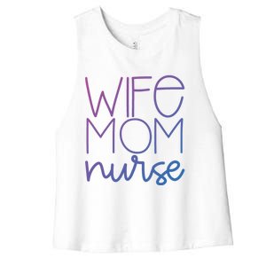 Mom Wife Nurse Hero Tee Gift Women's Racerback Cropped Tank