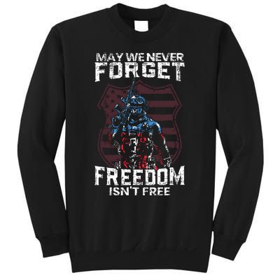 May We Never Forget Freedom Isnt Free Usa Flag Memorial Day Sweatshirt